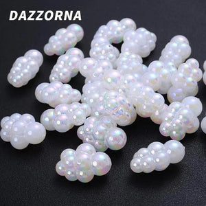 10Pcs AB Cream Acrylic Spacer Beads for Jewelry Making DIY