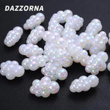 10Pcs AB Cream Acrylic Spacer Beads for Jewelry Making DIY