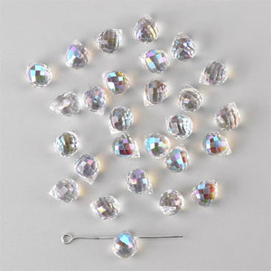 30pcs AB Austria Crystal Beads Faceted Spacer Glass Beads Charm For Jewelry