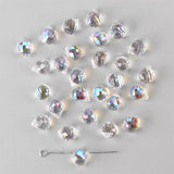 30pcs AB Austria Crystal Beads Faceted Spacer Glass Beads Charm For Jewelry