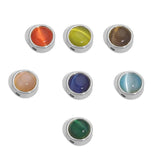 5pcs Natural Stone Beads Stainless Steel Bracelets DIY Moonstone Cat Eye Spa