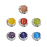 5pcs Natural Stone Beads Stainless Steel Bracelets DIY Moonstone Cat Eye Spa