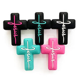 10Pcs Silicone Cross Beads DIY Pacifier Chain Bracelet Baby Molar Toy