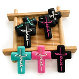 10Pcs Silicone Cross Beads DIY Pacifier Chain Bracelet Baby Molar Toy