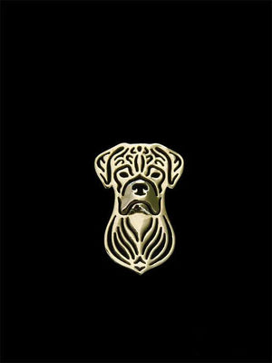 Personalized Boxer Dog Brooch Silver Plated Men's Jewelry