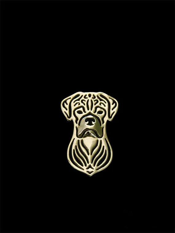 Personalized Boxer Dog Brooch Silver Plated Men's Jewelry