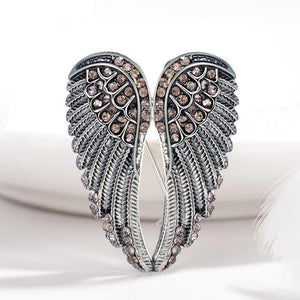 Rhinestone Angel Wings Brooch for Men and Women