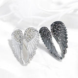 Rhinestone Angel Wings Brooch for Men and Women