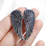 Rhinestone Angel Wings Brooch for Men and Women