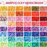 Rainbow Polymer Clay Beads Set for Bracelet Necklace Making