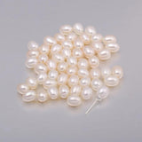 10pcs 100% Natural Pearl Rice Pearl Beads 6-7mm Half-drilled Hole