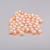 10pcs 100% Natural Pearl Rice Pearl Beads 6-7mm Half-drilled Hole