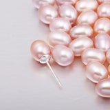 10pcs 100% Natural Pearl Rice Pearl Beads 6-7mm Half-drilled Hole