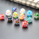 10Pcs 12mm 14mm Glass Lampwork Beads Flower Mix for Jewelry Making