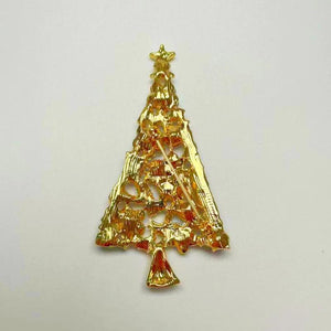 Multi-Color Rhinestones Paved Christmas Tree Brooch