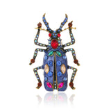 Vintage Beetle Drill Animal Insects Brooch Pin for Women