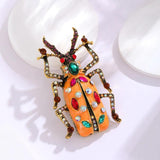 Vintage Beetle Drill Animal Insects Brooch Pin for Women