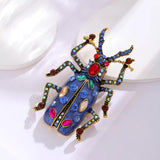 Vintage Beetle Drill Animal Insects Brooch Pin for Women