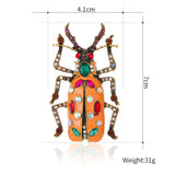 Vintage Beetle Drill Animal Insects Brooch Pin for Women