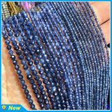 Faceted Sapphire Chalcedony Stone Beads 2-4MM