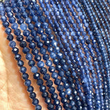 Faceted Sapphire Chalcedony Stone Beads 2-4MM
