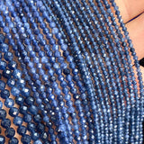 Faceted Sapphire Chalcedony Stone Beads 2-4MM