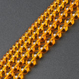 Natural Citrine Crystal Amber Glass Beads Round Beads DIY Bracelet