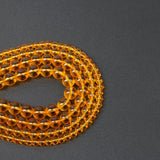 Natural Citrine Crystal Amber Glass Beads Round Beads DIY Bracelet