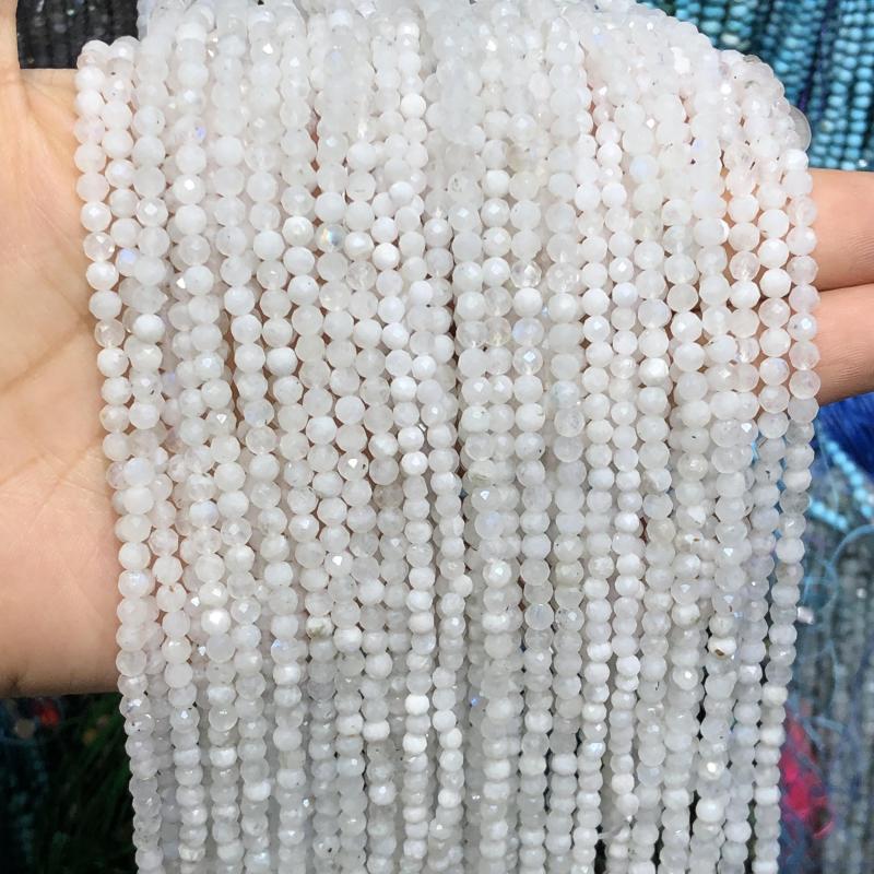 3 Sizes Moonstone Faceted Beads for Jewelry Making
