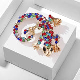 Retro Rhinestone Lizard Cardigan Brooch