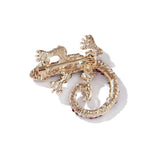 Retro Rhinestone Lizard Cardigan Brooch