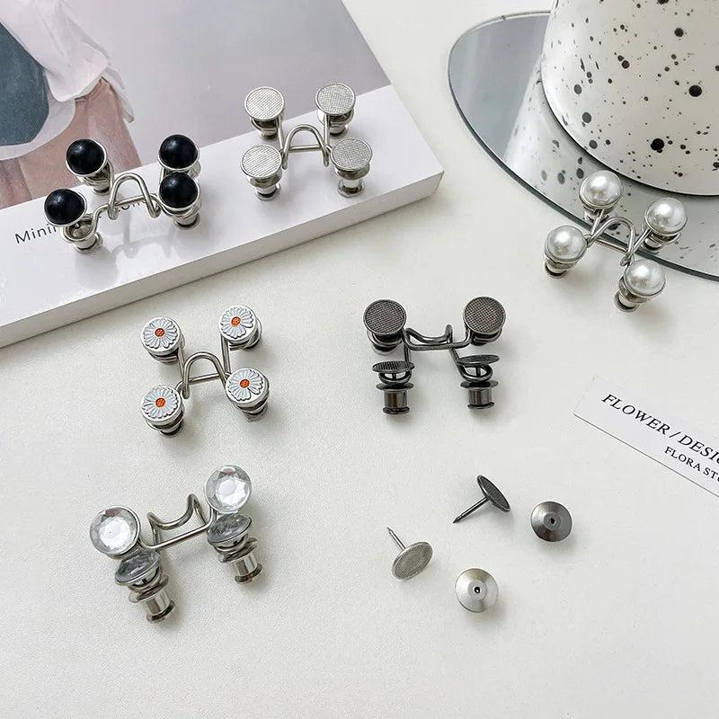 Summer Women's Brooch Set Anti-glare Waist Clip Pins Ornaments