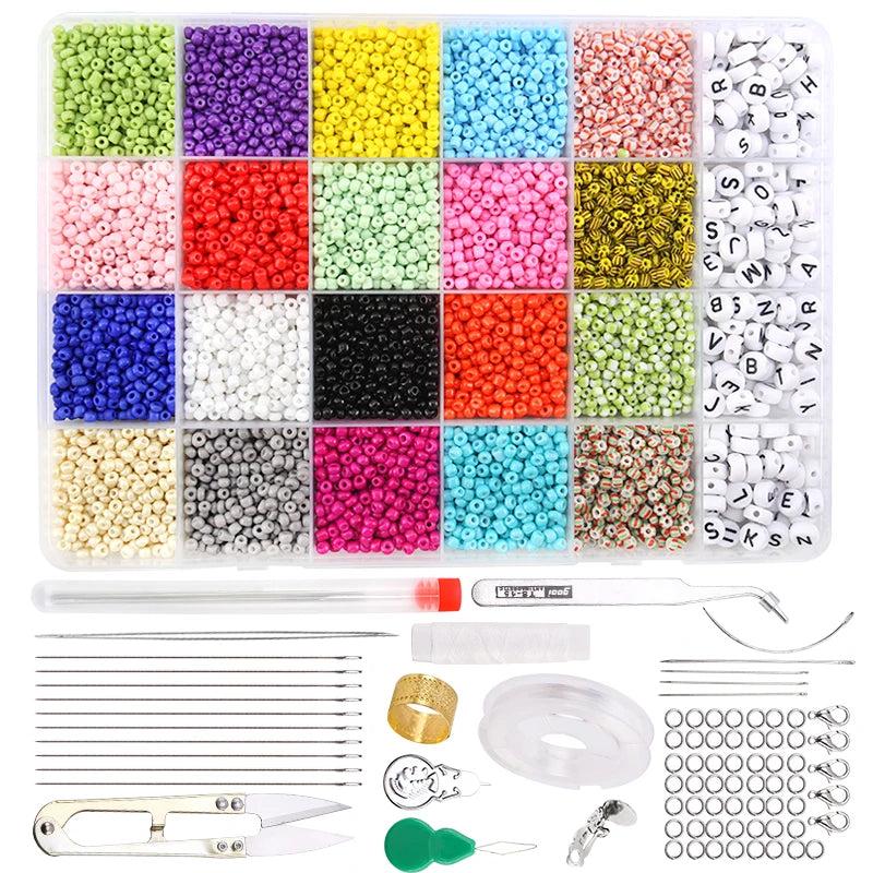 20,000pcs Seed Beads Set 2mm Glass Beads Kit for DIY Jewelry Making