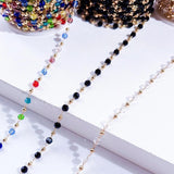 1m 4mm Crystal Beaded Chains for Jewelry Making Glass Beads Necklace DIY