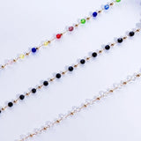 1m 4mm Crystal Beaded Chains for Jewelry Making Glass Beads Necklace DIY