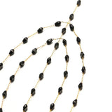 1m Stainless Steel Chain 3.5x5mm Crystal Beads Necklace Chains