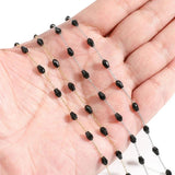 1m Stainless Steel Chain 3.5x5mm Crystal Beads Necklace Chains