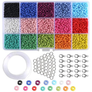 7000Pcs 3mm Glass Beads Friendship Bracelet Making Multicolored