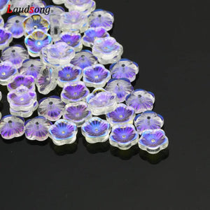 50/100pcs 8mm 10mm ABS Glass Flower Bead Caps for Jewelry Making DIY
