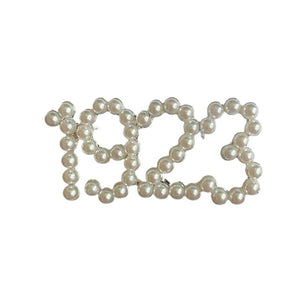 Greek Numerals 1923 Pearl Metal Brooch
