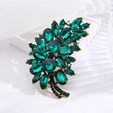 Women Big Rhinestone Brooch Lapel Pins Crystal Flower Jewelry