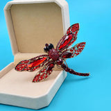 Dragonfly Bird Woman Brooch Pin Pendant Rhinestone Crystal