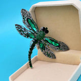 Dragonfly Bird Woman Brooch Pin Pendant Rhinestone Crystal