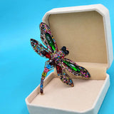 Dragonfly Bird Woman Brooch Pin Pendant Rhinestone Crystal