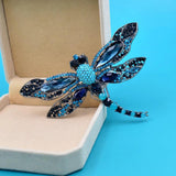 Dragonfly Bird Woman Brooch Pin Pendant Rhinestone Crystal