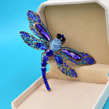 Dragonfly Bird Woman Brooch Pin Pendant Rhinestone Crystal
