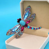 Dragonfly Bird Woman Brooch Pin Pendant Rhinestone Crystal