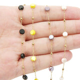 1 Meter Stainless Steel Crystal Stone Necklaces Chains Glass Beads