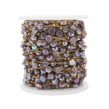 1 Meter Stainless Steel Crystal Stone Necklaces Chains Glass Beads