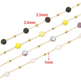 1 Meter Stainless Steel Crystal Stone Necklaces Chains Glass Beads